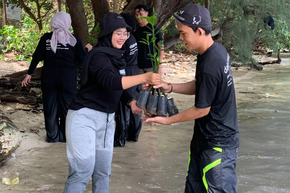 3000 Mangrove Plants for a Greener Future : Digital Edge Indonesia Celebrates World Tree Day 2024