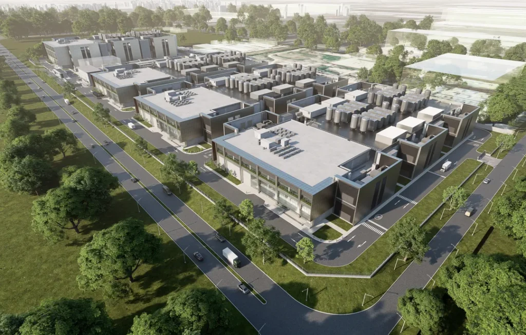 Aerial view of CGK Campus AI-ready Hyperscale in bekasi, Indonesia